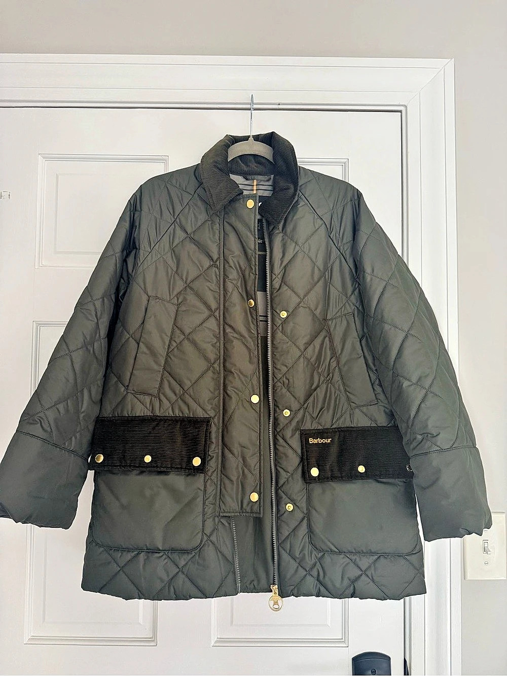 Barbour Tulip Corduroy Trim Quilted Coat